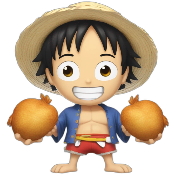 Luffy qui mange une cuisse de poulet emoji