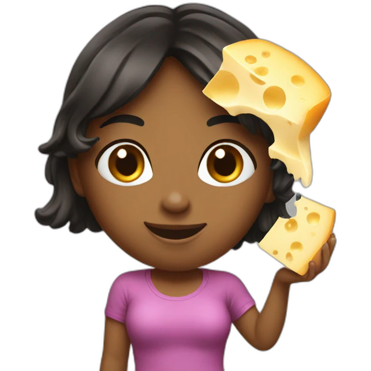 Sexy girl eating cheese emoji