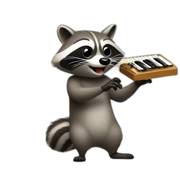 raccoon playing theremin emoji