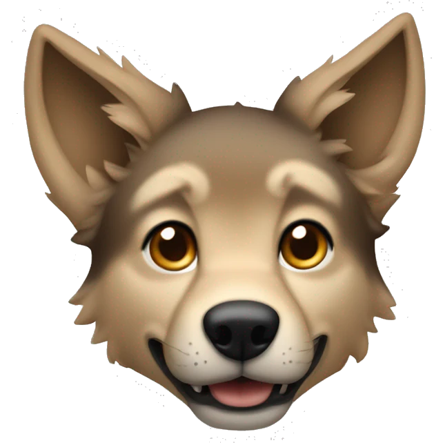 4 legs a light brown puppy-like wolf with black hair on its ears emoji