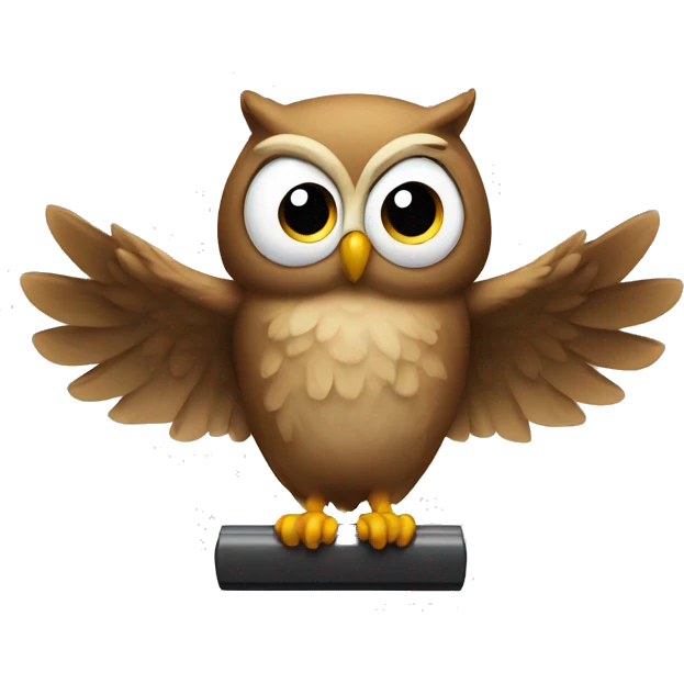 owl lifts weight emoji