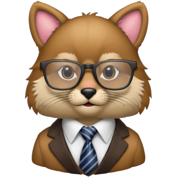 glasses animal with tie emoji