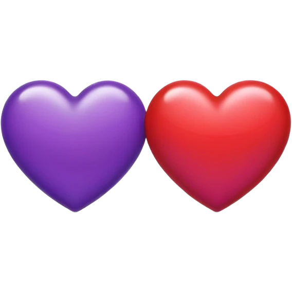Red and purple hearts beside each other  emoji