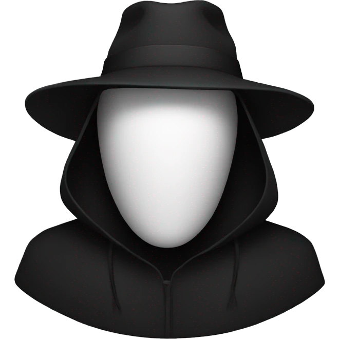 No face, black, only hat emoji