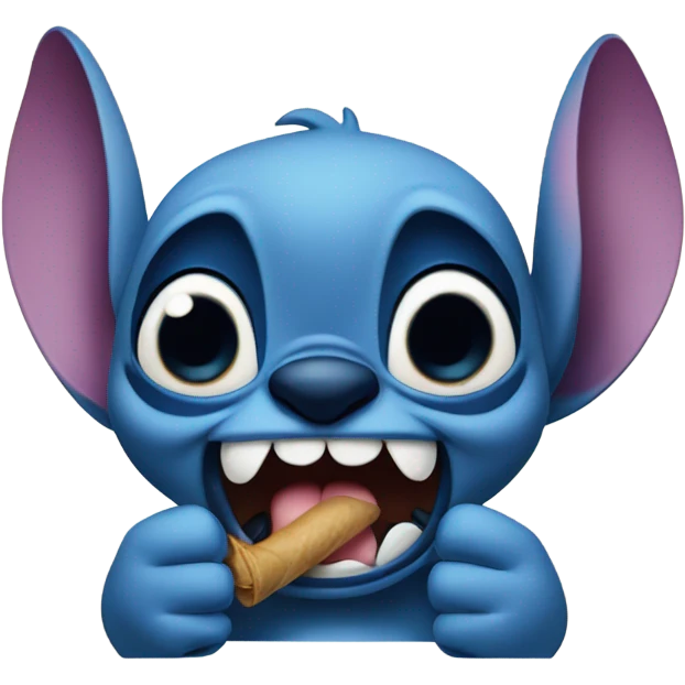 Stitch doing a shush gesture emoji