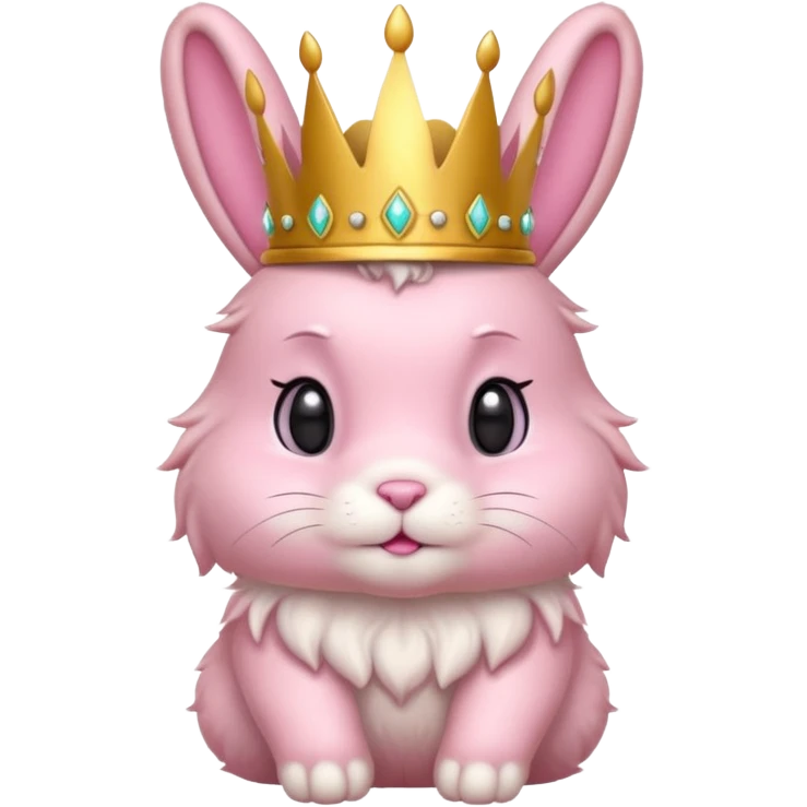 pink bunny with crown emoji