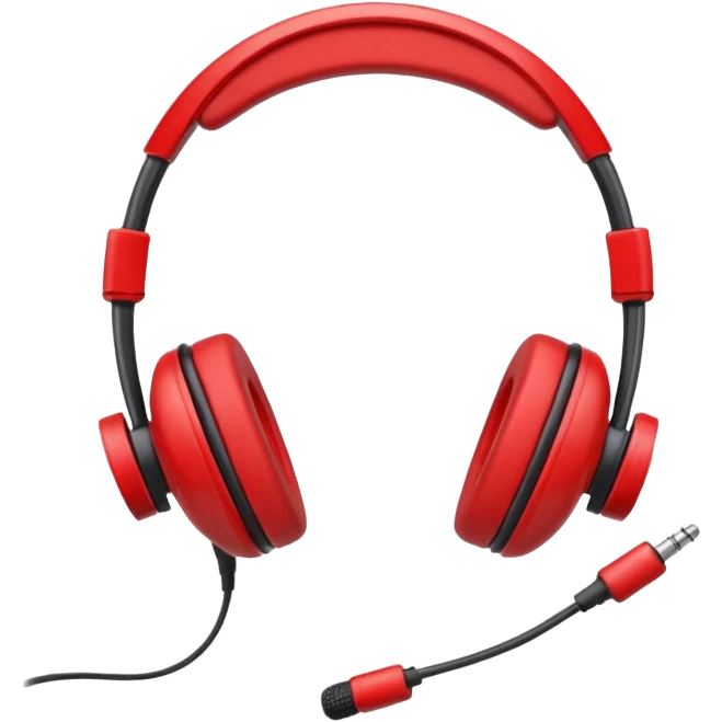 Red headset microphone  emoji