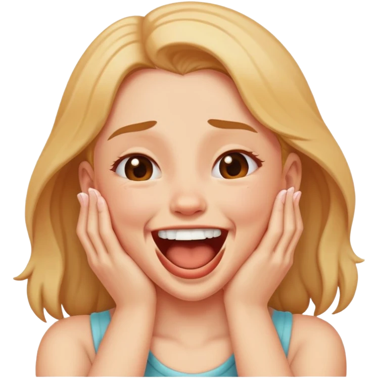 Girl choking herself laughing  emoji