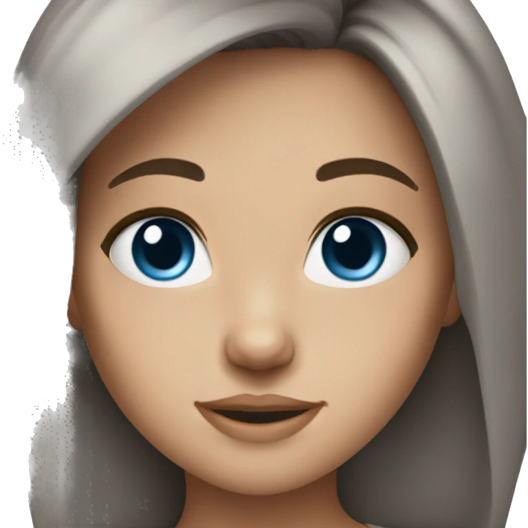 Brunette hair blue eye girl  emoji