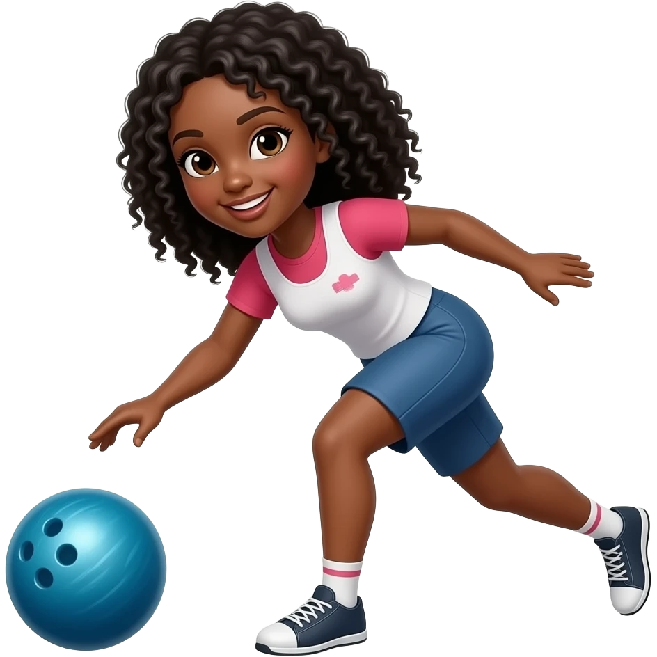 black woman bowling emoji