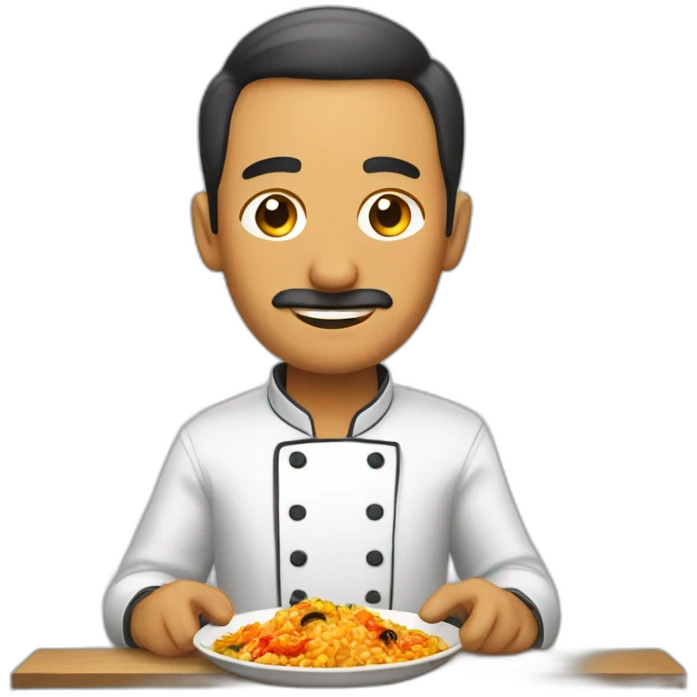 Hombre cocinando una paella emoji