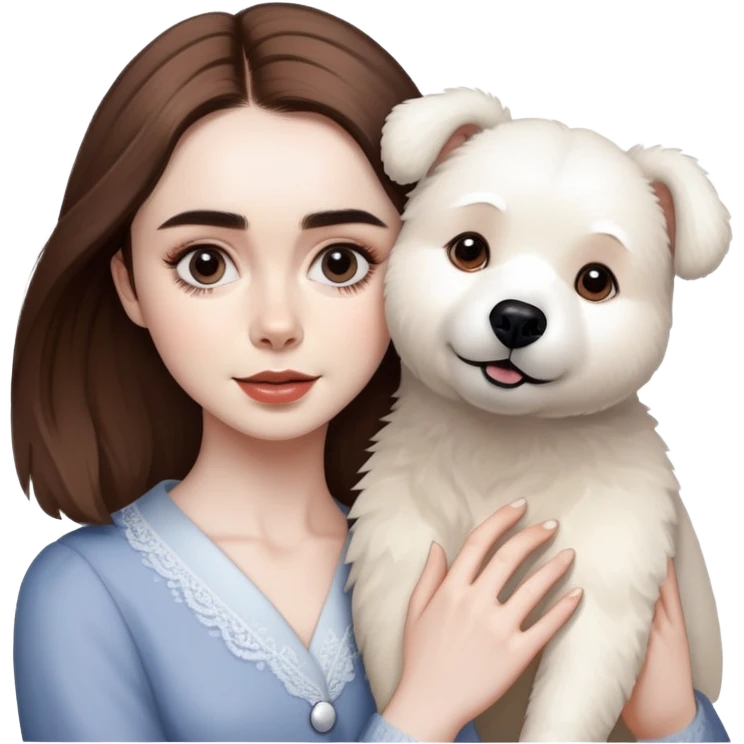 Lily Collins and the White Bear Dog emoji