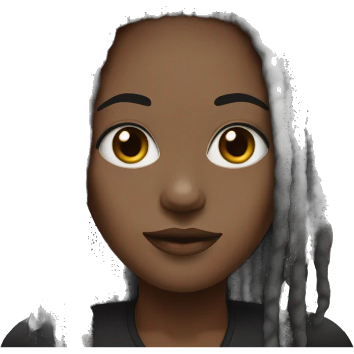 Black women with grey eyes and black dreads emoji