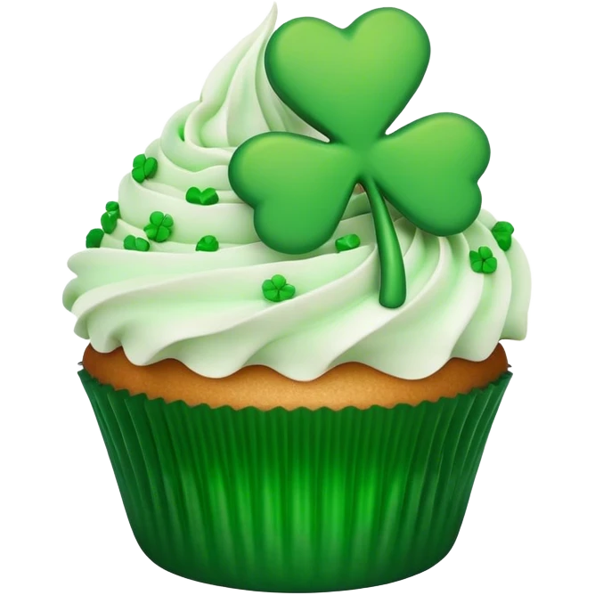 green st. patrick's day cupcake emoji