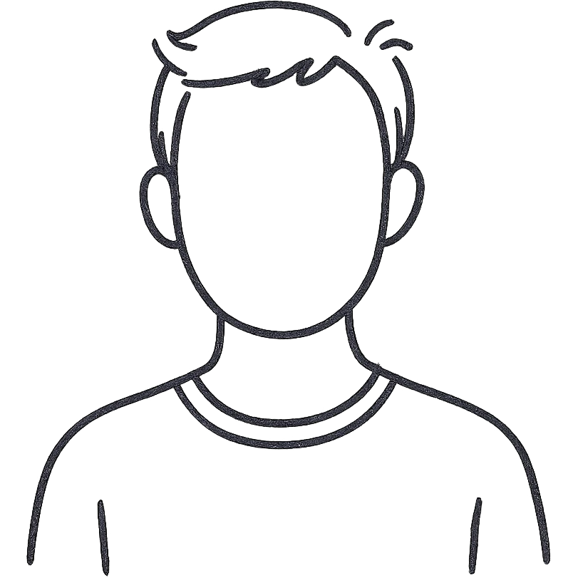 hand drawn outlined icon of a man emoji