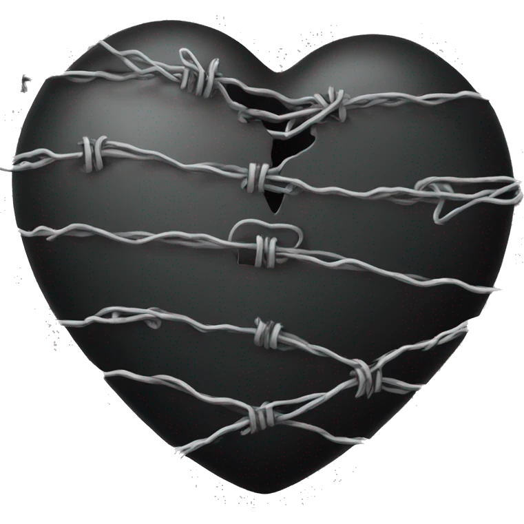 Black heart wrapped with barbwire emoji