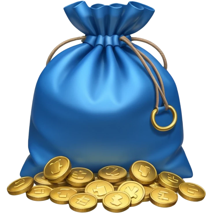 bag of blue coins emoji