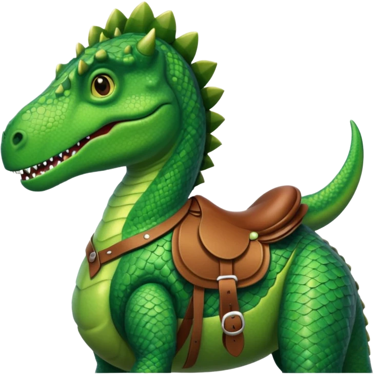 Dinosaur in saddle, pov emoji