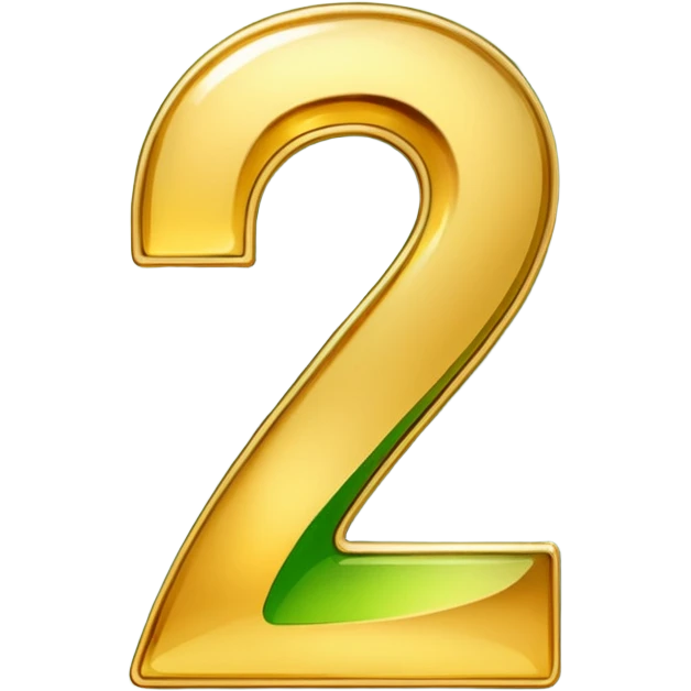 number seven  in golden and green shadows emoji