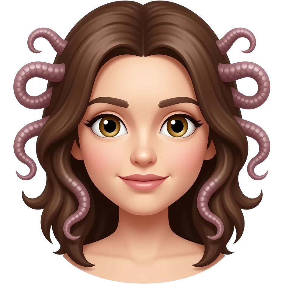 Make me a medusa emoji with brown hair emoji