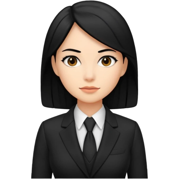 female boss in suit, black hair emoji