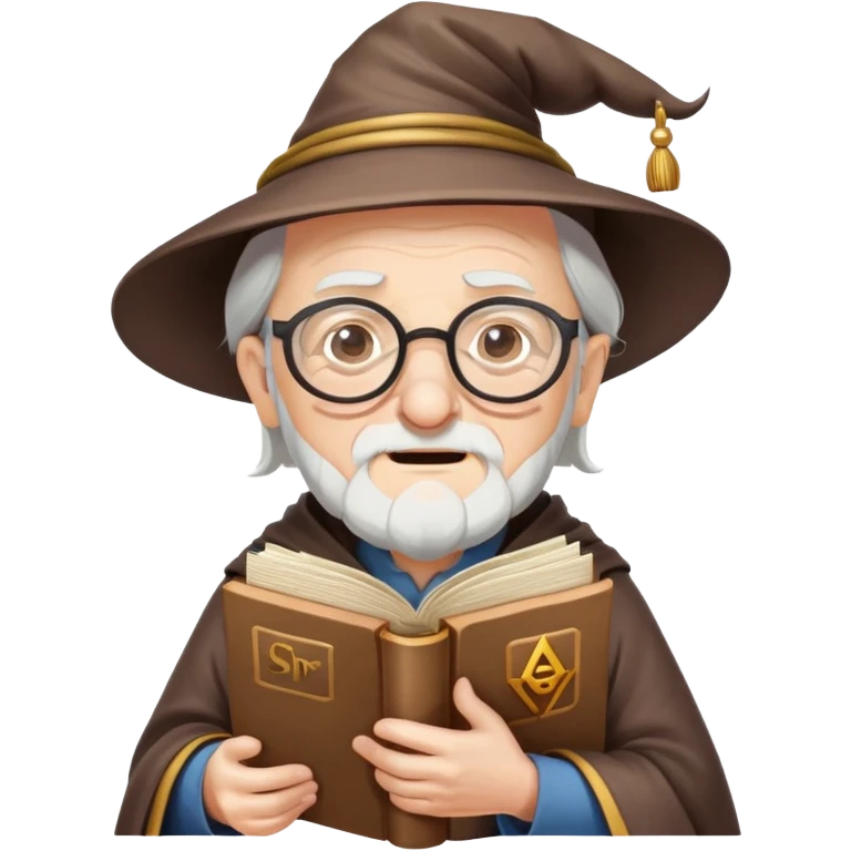 an old man wizard with glasses and SPAM books nodding yes emoji