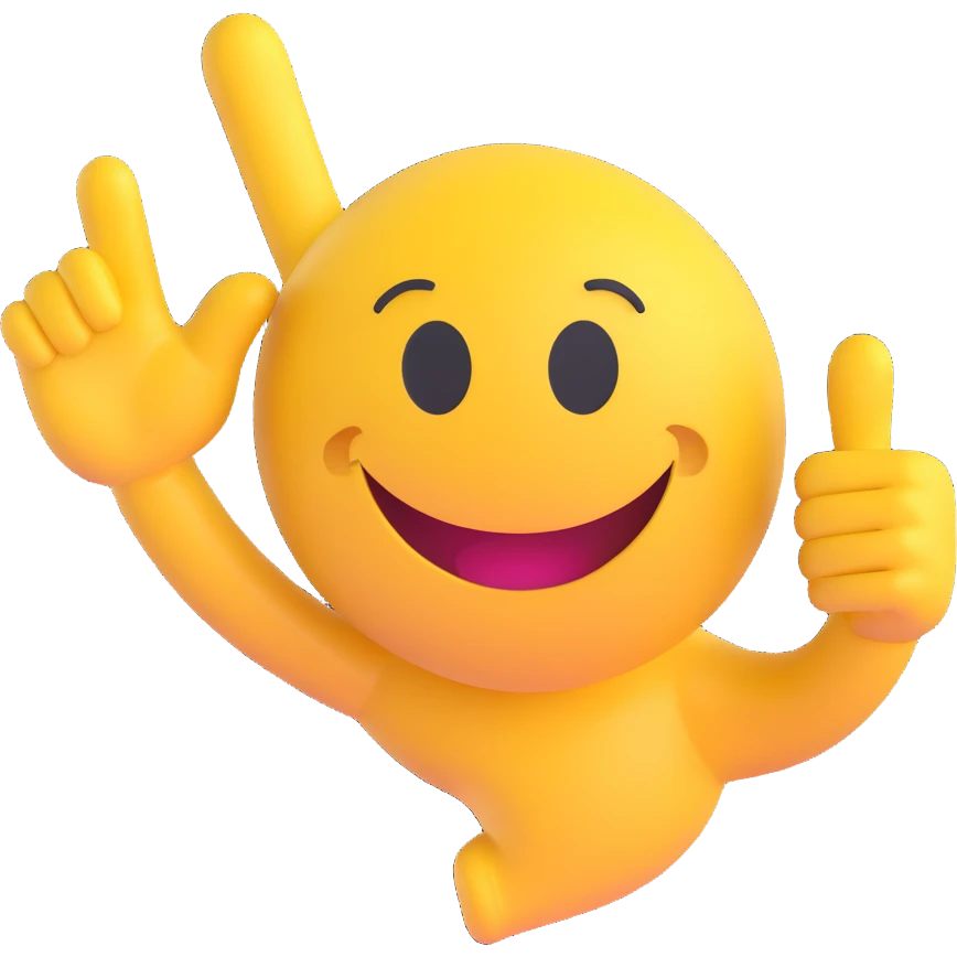 3D smiley emoji, round shape, giving a high five with hand, with the text "pacsi" emoji