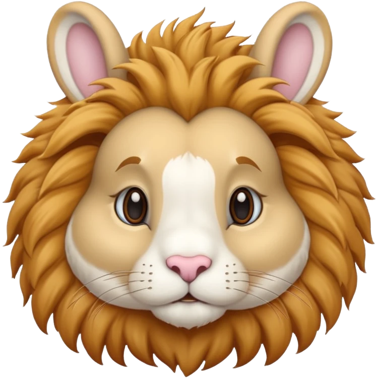 white bunny that has face of a lion emoji