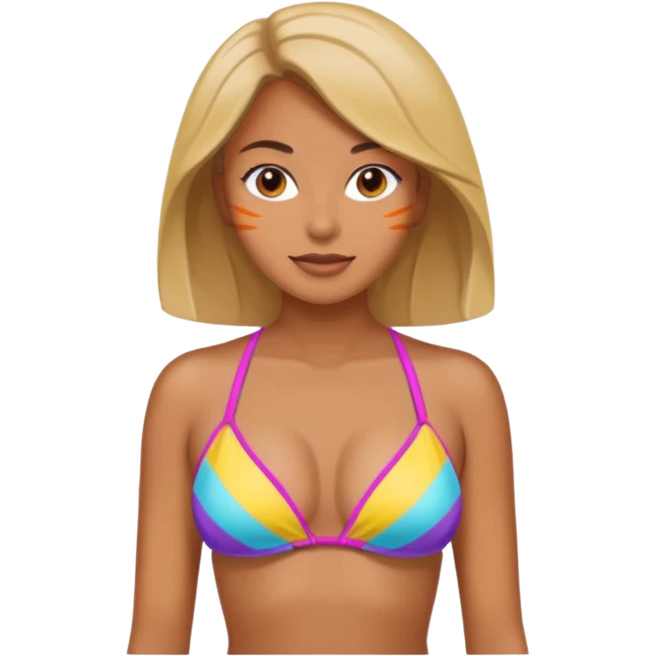 Full body POV woman in just a bikini top  emoji