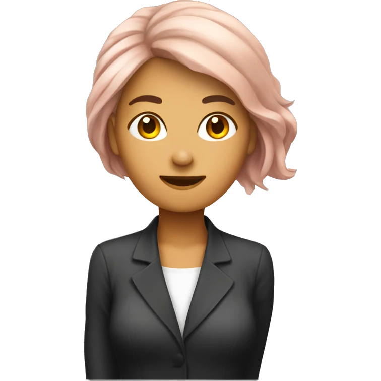femme cheveux court sur telephone emoji