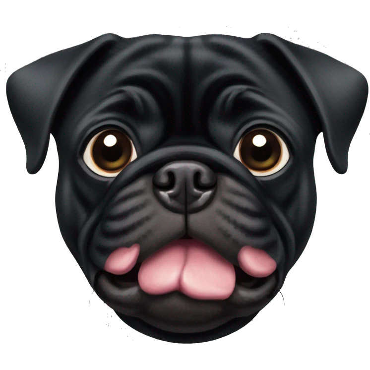 Black pug pig nose emoji