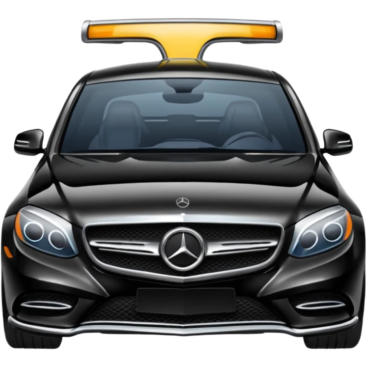 generate an ios genmoji of a black mercedez emoji