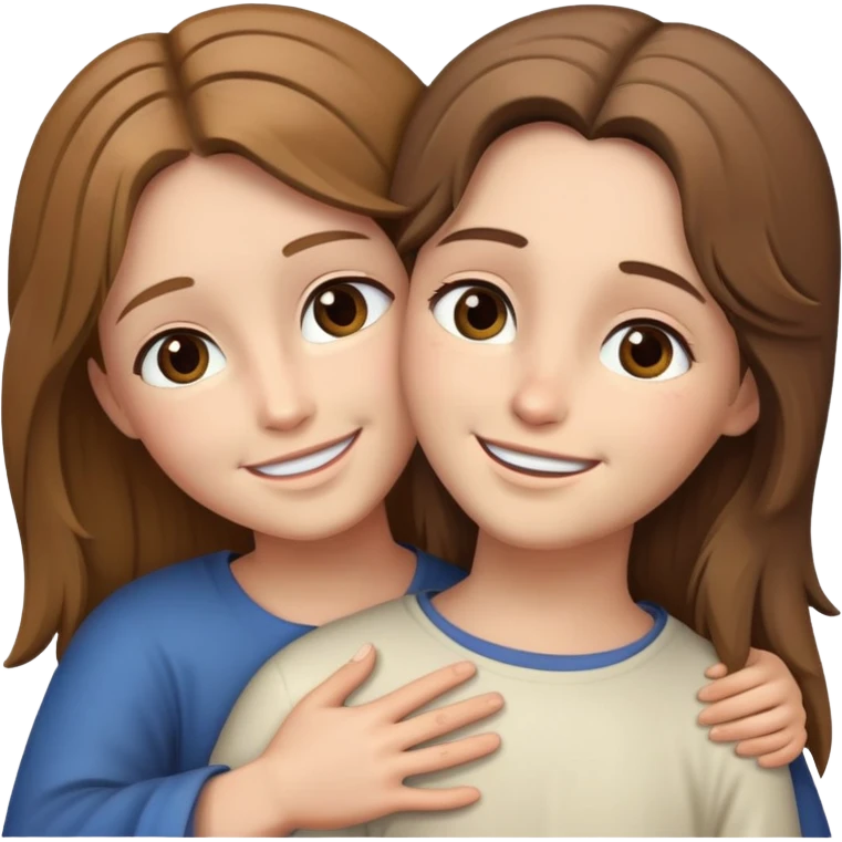 Jesus hugging a girl (she has light brown hair, white skin, hazel eyes) emoji