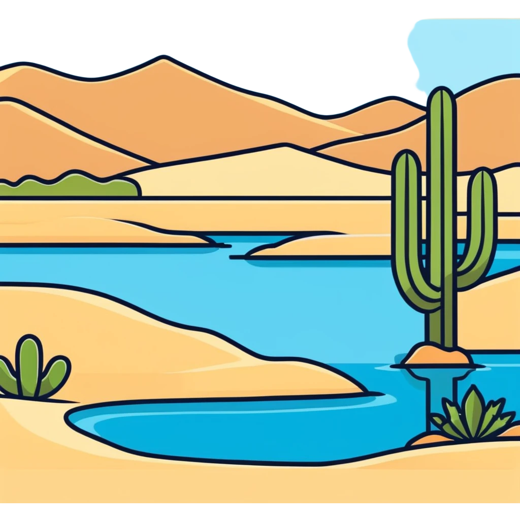 desert mirage with shimmering water emoji