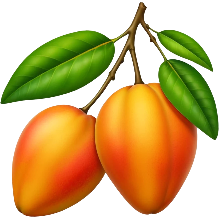 A mango with two leaves emoji