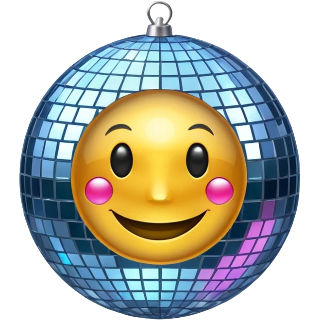 Laughing disco ball emoji
