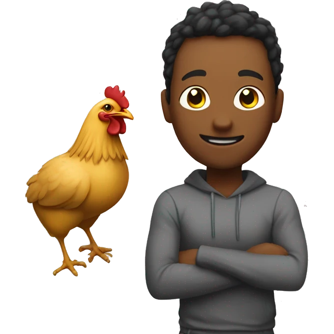 Parkour guy with a chicken head instead of real one emoji