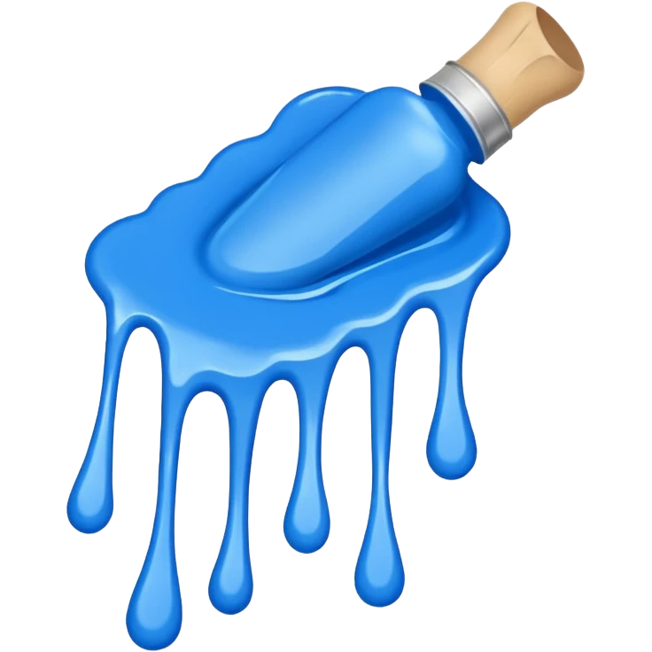 paint splatter, spilled paint, blue color. emoji