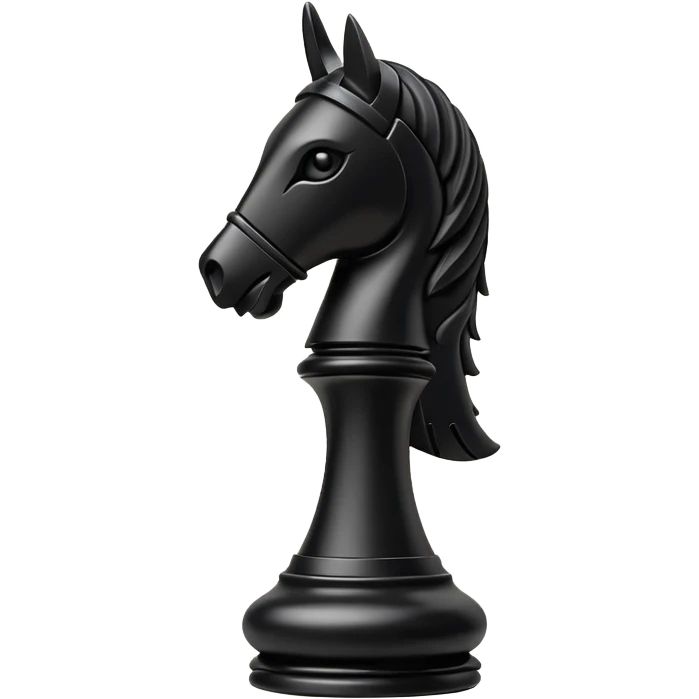 black chess pieces, knight piece emoji