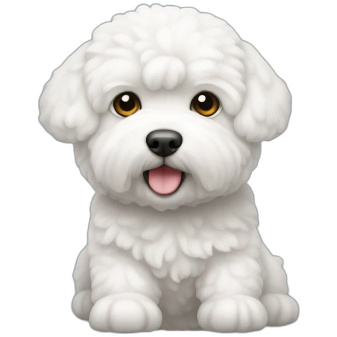 perro bichon blanco emoji