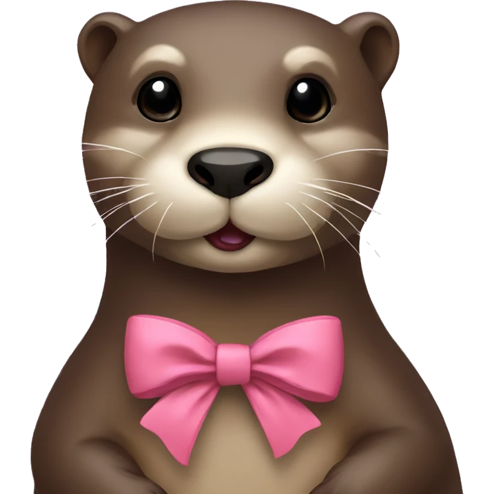 Otter wearing a bow emoji