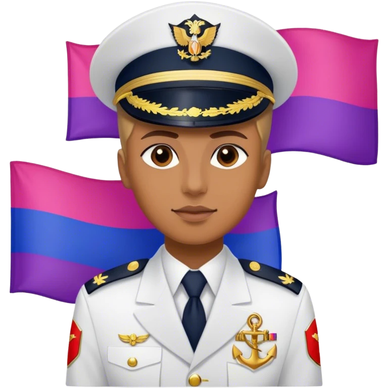 A bisexual flag but with a "pirates of the caribbean" naval officer on it emoji