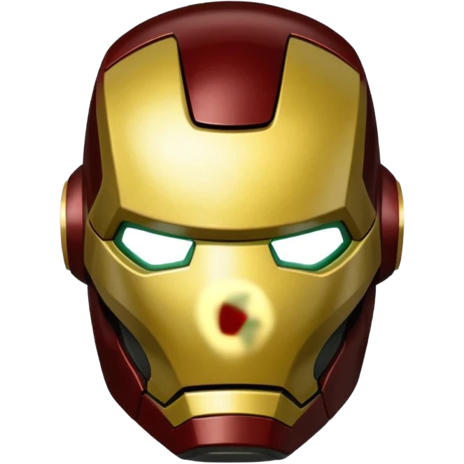 Deep brown and deep green and cream yellow Iron man helmet emoji
