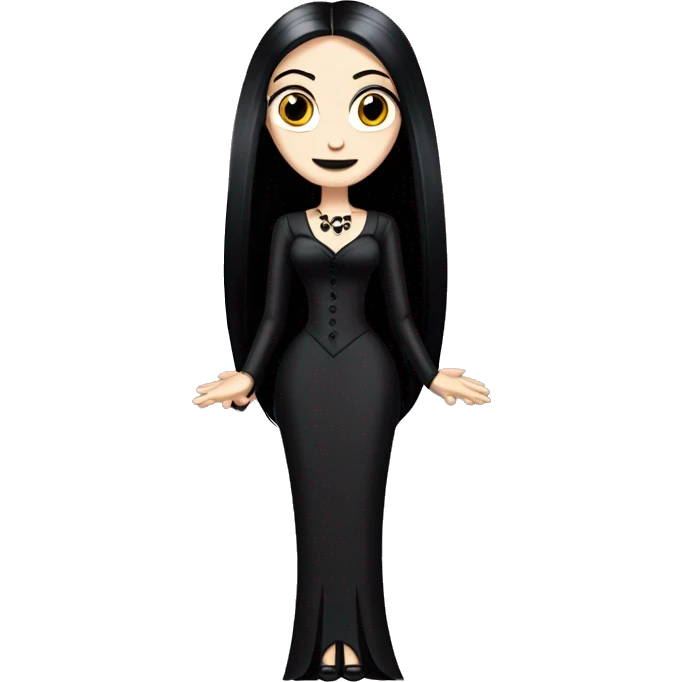 teen Morticia Addams,cute,showing off, show full body, accessories  emoji