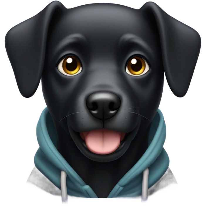 black dog wearing a hoodie emoji