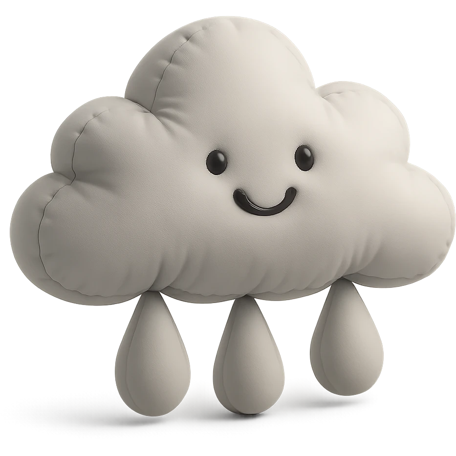 cute rain cloud with soft edges in cushion style emoji