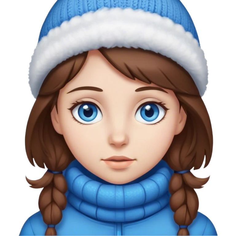 Mädchen jung, braune Haare und blaue Augen, ganzer Körper, Winterkleidung  emoji