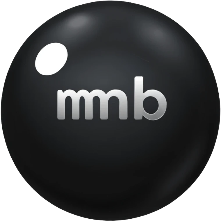 Black ball (MB) written on it. emoji