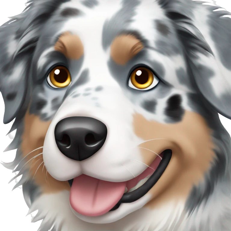 blue merle australian shepherd with blue eyes emoji