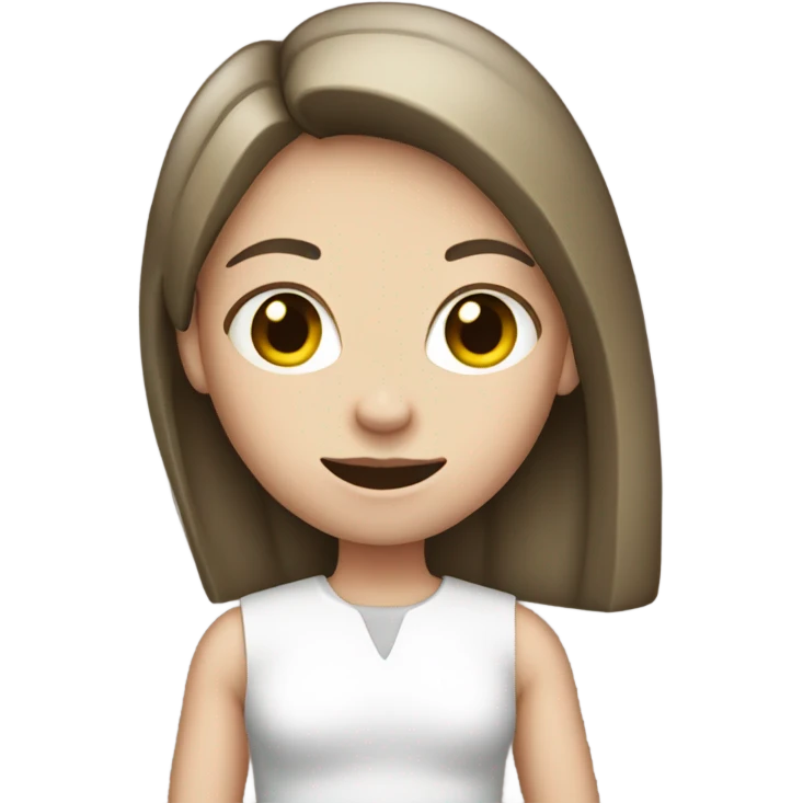  girl, white skin, holding a steak emoji